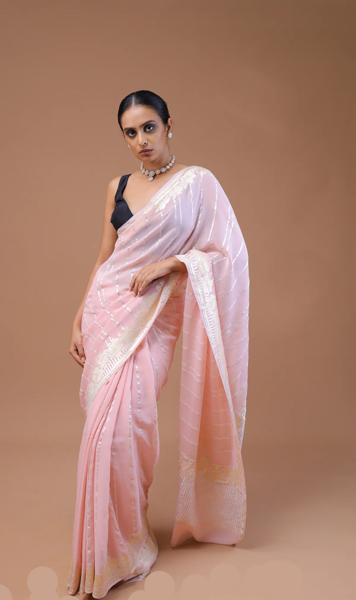 Pink Khaddi Georgette Saree