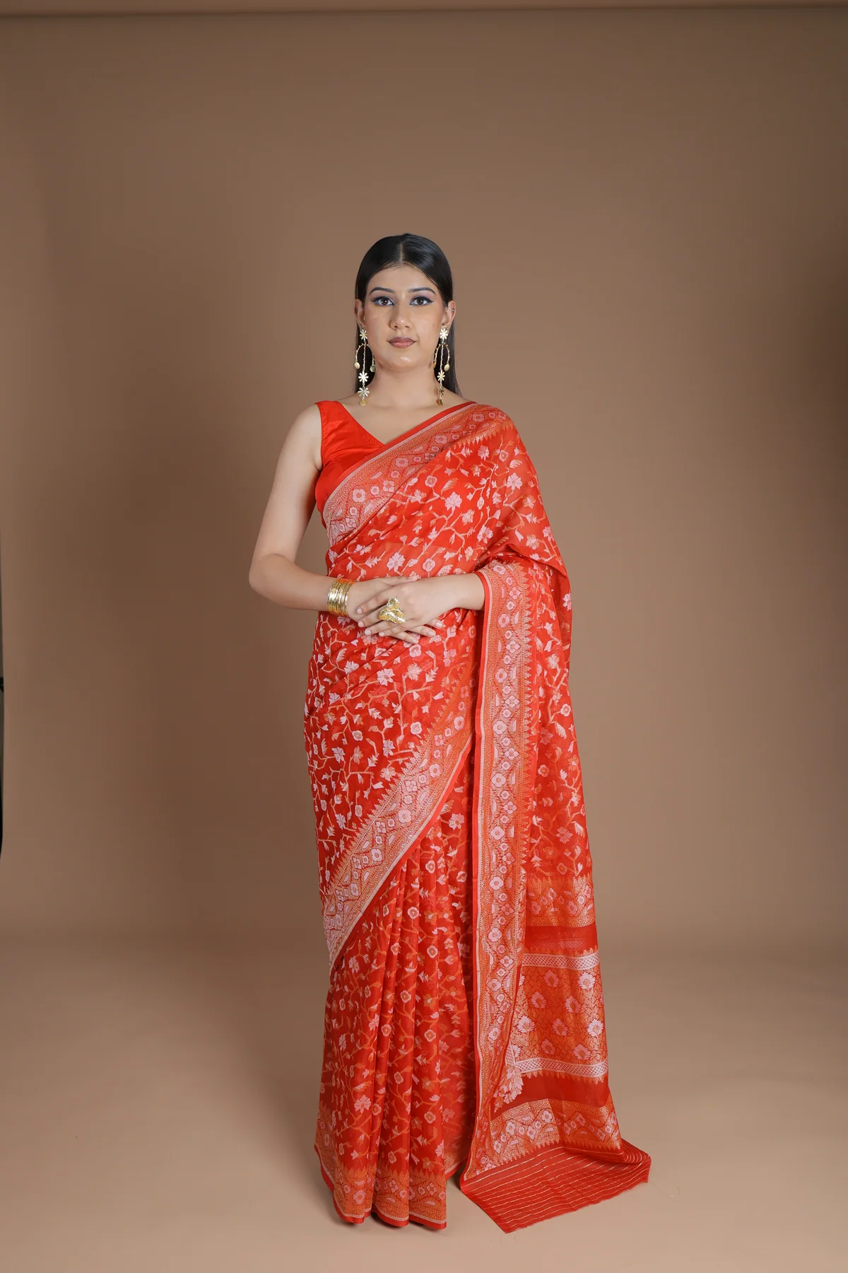 Red Handwoven Cotton Saree