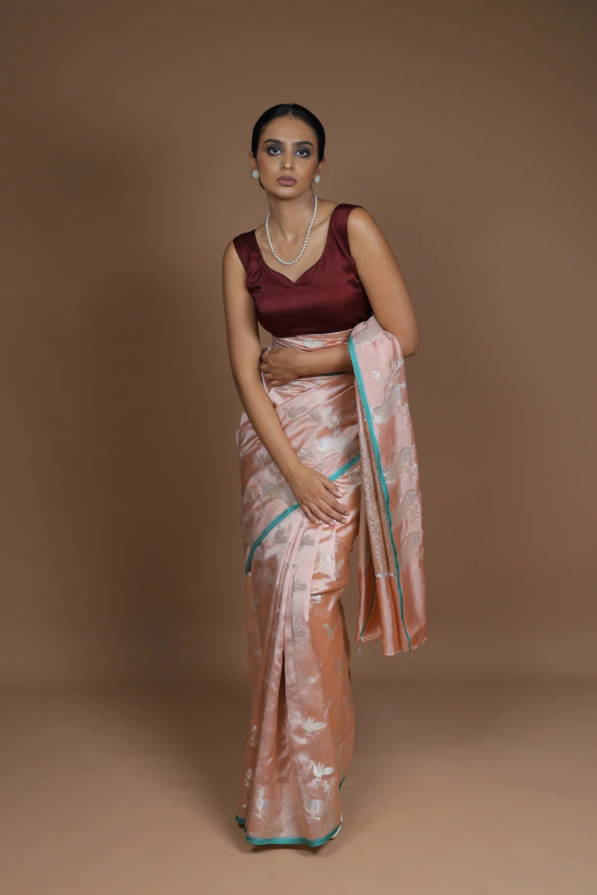 Handwoven Chiniya Silk Saree